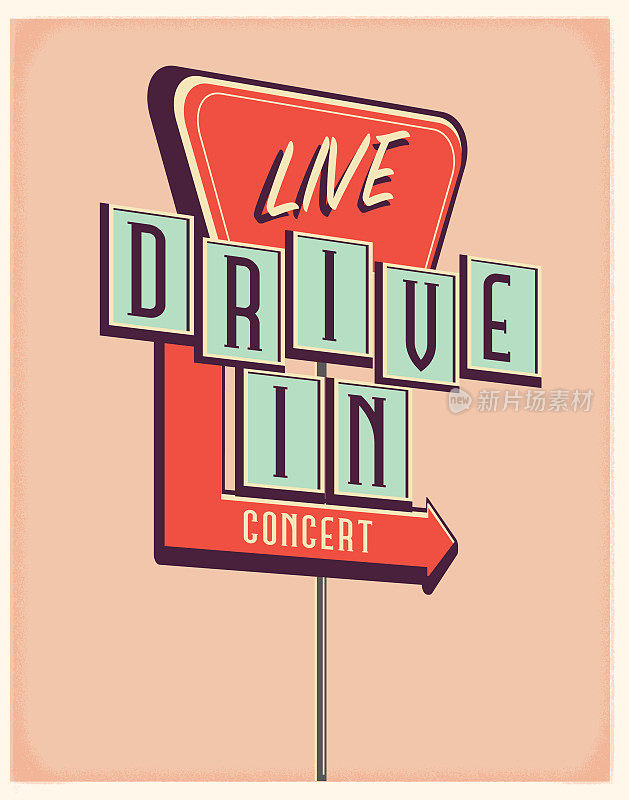 Live Drive In Concert标志海报设计